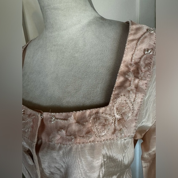 Vintage 90’s Victoria’s Secret Blazer Blush Pink Sexy Suit Jacket Beaded - Picture 9 of 16